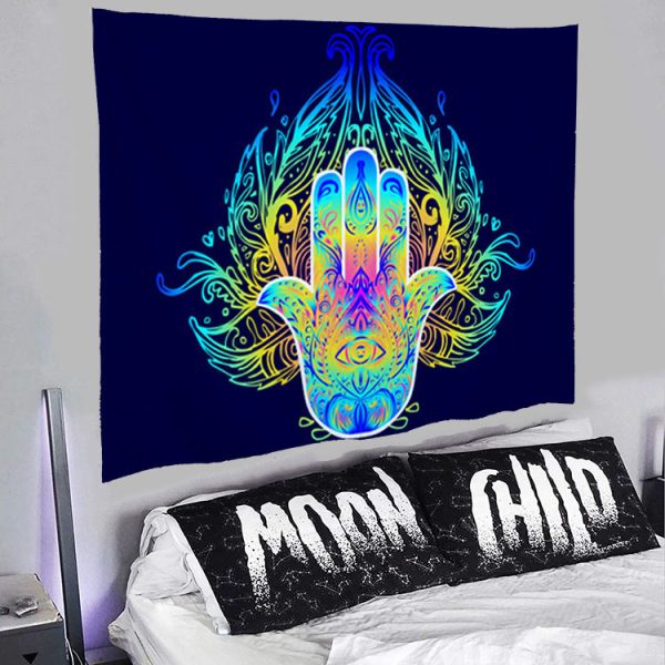 ⁦Trendy Home Decor Psychedelic Print Tapestry⁩ - الصورة ⁦3⁩