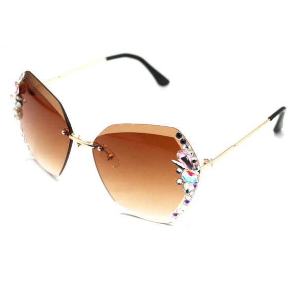 ⁦Women's Rhinestone Frameless Sunglasses⁩ - الصورة ⁦5⁩