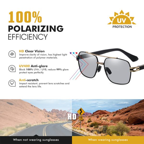 ⁦Vintage Metal Polarized UV Blocking Sunglasses⁩ - الصورة ⁦2⁩