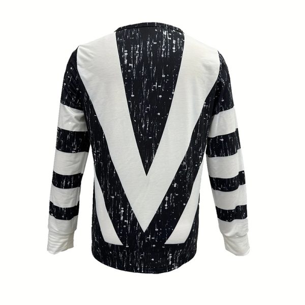⁦Women's Long Sleeve Shirts Zipper Color Block V Neck Tunic Tops Casual Blouse⁩ - الصورة ⁦9⁩