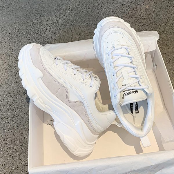 ⁦Women's Color Comfortable Platform Lightweight Increased Sneakers⁩ - الصورة ⁦6⁩