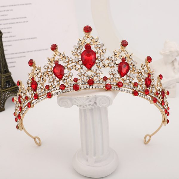 ⁦European And American Bride Tiara Baroque Crown Rhinestone Tiara Princess Crown Wedding Hair Accessories Formal Dress Accessories Wholesale⁩ - الصورة ⁦10⁩