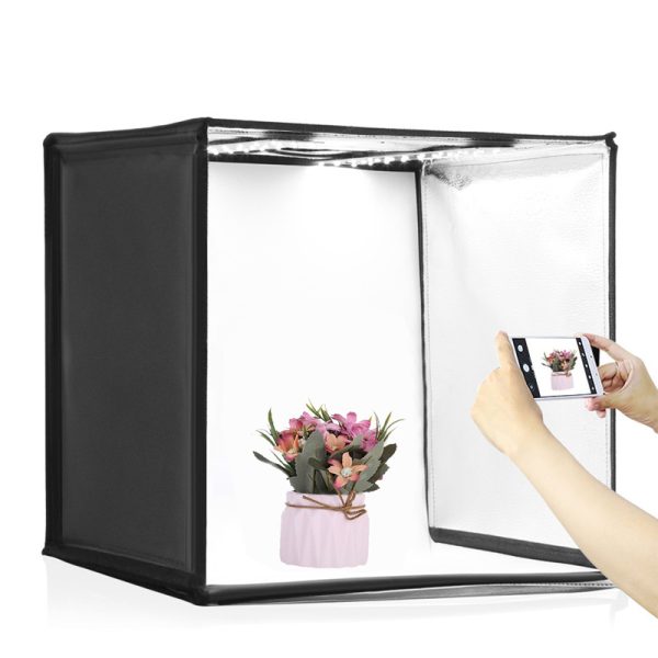 ⁦40CM Folding Studio LED Highlighting Dimming Photo Soft Light Box⁩ - الصورة ⁦4⁩