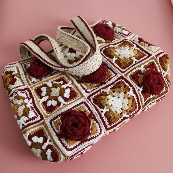 ⁦Women's Three-dimensional Flower Handmade Shoulder Bag⁩ - الصورة ⁦2⁩