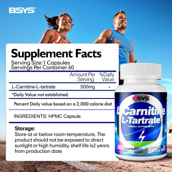 ⁦BSYS L-Carnitine L-Tartrate 60's⁩ - الصورة ⁦5⁩