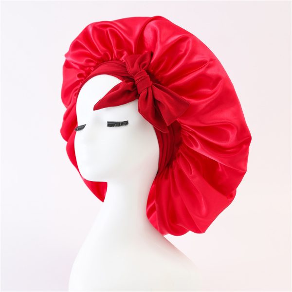 ⁦New Silk Bonnet For Sleeping Women Satin Bonnet Hair Bonnet Night Sleep Cap Scarf Wrap For Curly Hair With Tie Band For Curly Hair⁩ - الصورة ⁦10⁩