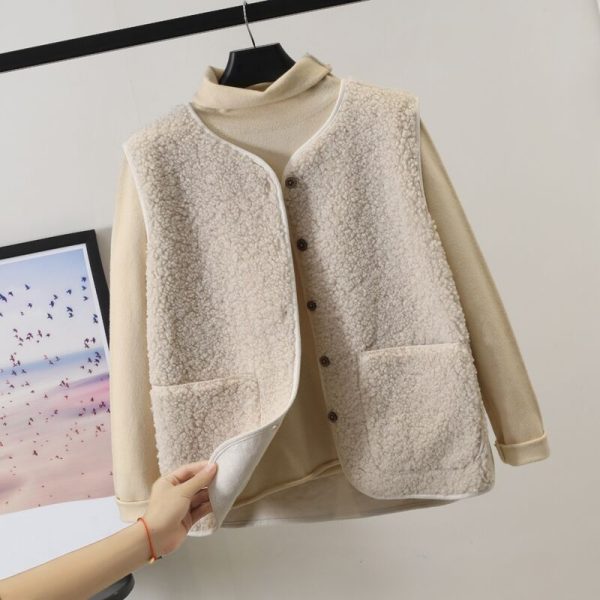 ⁦Autumn And Winter Versatile Outerwear Plush Vest⁩ - الصورة ⁦4⁩