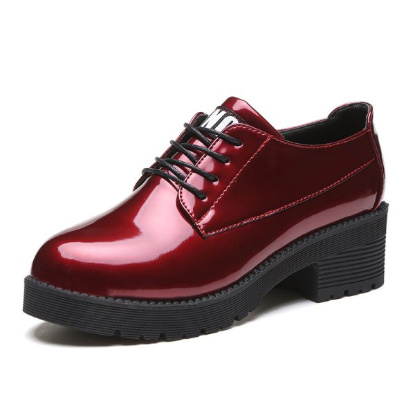 ⁦Womens Flats Shoes Oxford Moccasins Pu Leather Brogues Vintage Low⁩ - الصورة ⁦2⁩