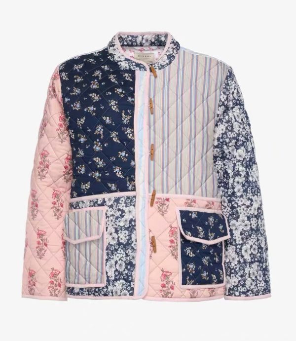 ⁦All-matching Printed Stitching Loose Casual Long Sleeves Cotton Coat Jacket⁩ - الصورة ⁦7⁩