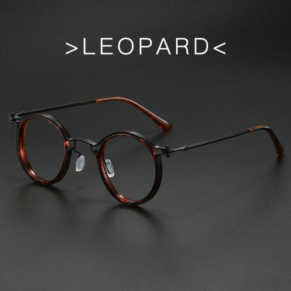⁦Vintage Round Frame Glasses Frame Anti-Blue Ray Plain Glasses⁩ - الصورة ⁦8⁩