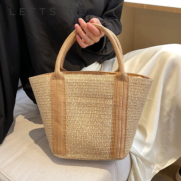 ⁦Women's Simple Fashion Versatile Handbag Straw⁩ - الصورة ⁦3⁩