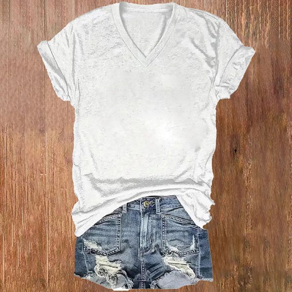⁦3-Pack Women's Basic V-Neck Tees Set Summer Soild Color Short Sleeve T-Shirts⁩ - الصورة ⁦4⁩