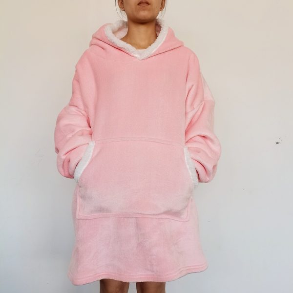 ⁦Flannel Lazy Fleece-lined Thickened Double Layer Composite Pullovers Home Wear⁩ - الصورة ⁦3⁩