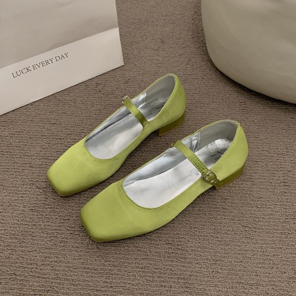 ⁦Vintage Silver French Thick Heel Mary Jane Shoes⁩ - الصورة ⁦5⁩