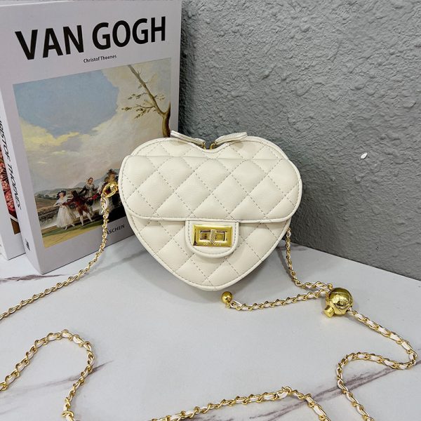 ⁦Women's Fashion Peach Heart Shoulder Bag⁩ - الصورة ⁦5⁩