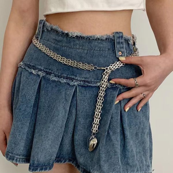 ⁦Men And Women Design Fashion Love Chain Pendant Waist Chain Metal Accessories Cute Chain⁩ - الصورة ⁦3⁩