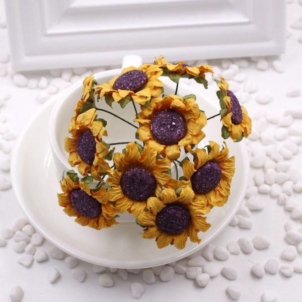 ⁦SUNFLOWER Diy Garland Accessories Wedding Candies Box Accessories Small Sunflower Bouquet⁩ - الصورة ⁦5⁩