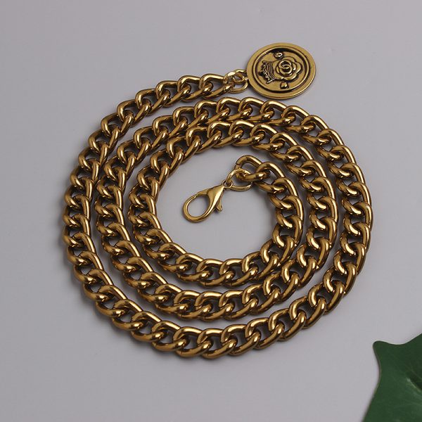 ⁦Waist Chain Jeans Dress Accessories Black Gold Chain Belt⁩ - الصورة ⁦5⁩