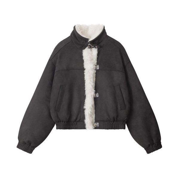 ⁦American Retro Stand Collar Niche Winter Casual Loose Cotton Coat⁩ - الصورة ⁦8⁩