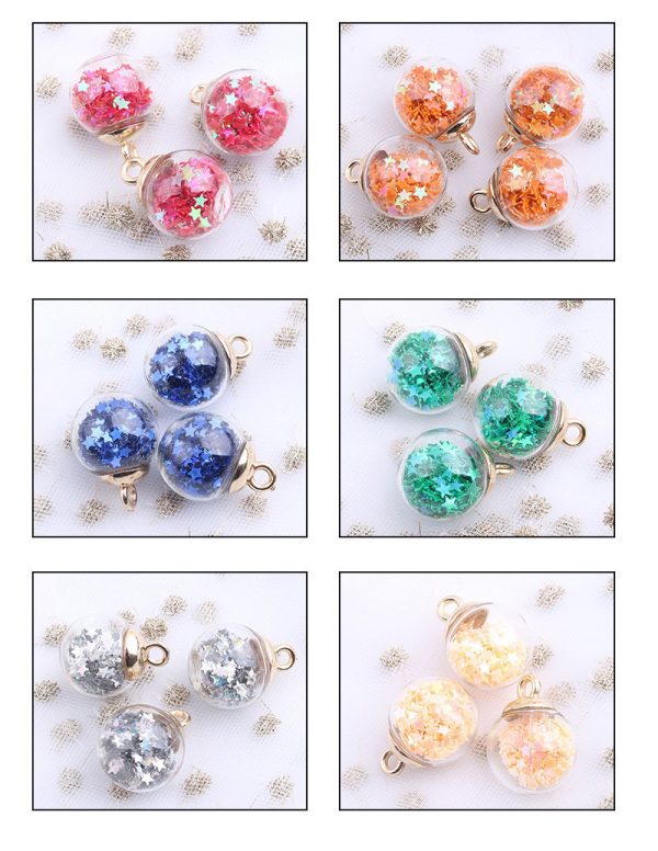⁦16mm Round Transparent Colored Glass Ball Ornament Accessories Handmade Material⁩ - الصورة ⁦3⁩