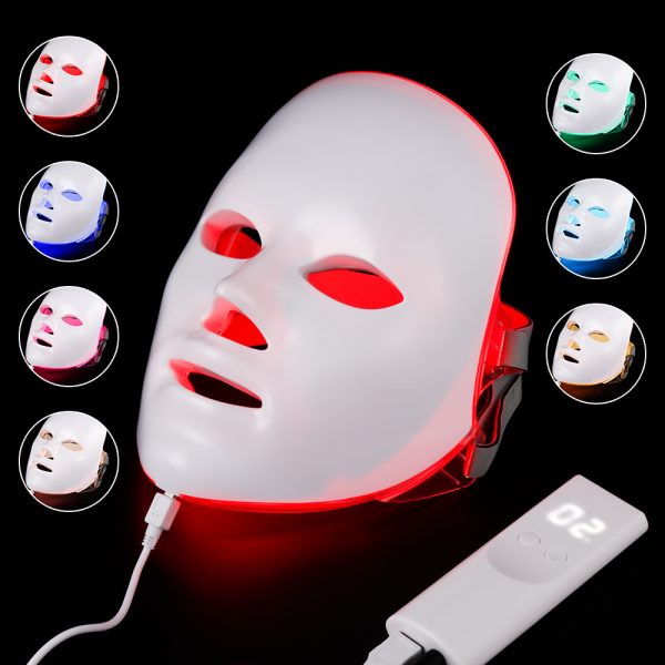 ⁦Beauty Instrument Beauty Red Purple Light Photon Skin Rejuvenation Mask Instrument Household Acne Spectrometer Face⁩ - الصورة ⁦10⁩