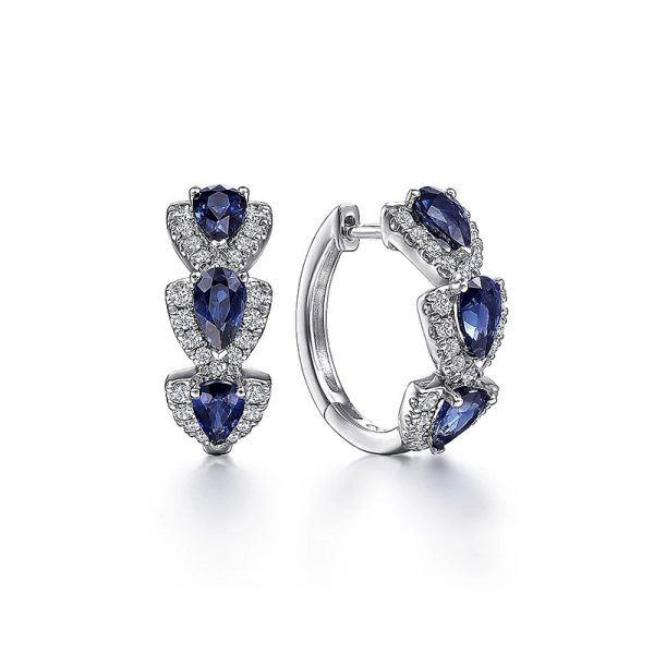 ⁦Blue New Style Zircon Earrings Elegant Socialite Accessories Retro Magazine Style Ear Clip⁩ - الصورة ⁦2⁩