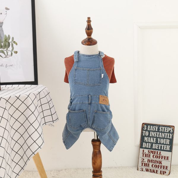 ⁦Jeans Dog Clothes Four-legged Clothes Pet Clothes Teddy Bichon Dog Clothes⁩ - الصورة ⁦5⁩