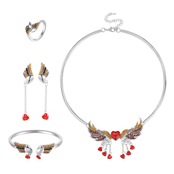 ⁦Angel Wings Four Piece Jewelry Set Fashion Luxury⁩ - الصورة ⁦2⁩