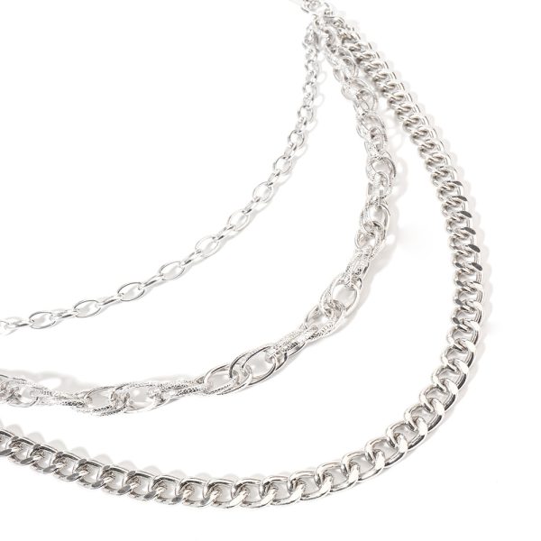 ⁦Hip Hop Fashion Pants Chain Men And Women Advanced Sense Multi Ring Silver Metal Chain Heavy Metal Industrial Style Jeans Hip-hop Accessories⁩ - الصورة ⁦8⁩