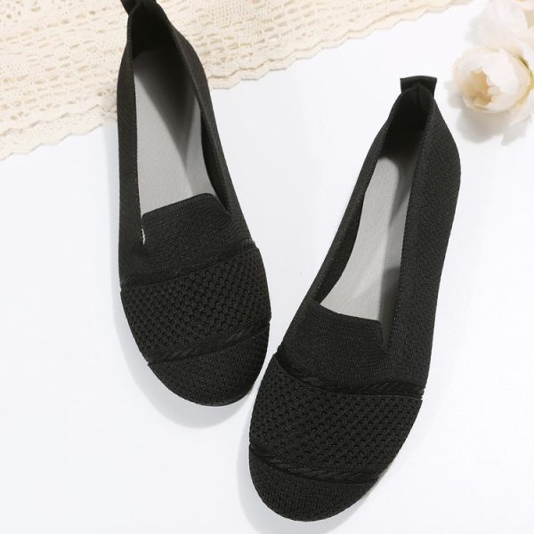 ⁦Women's Ballet Flats Round Toe Soft Sole Slip On Lazy Shoes Walking Flat Loafers⁩ - الصورة ⁦5⁩