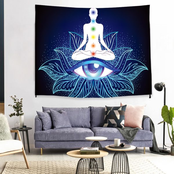 ⁦Trendy Home Decor Psychedelic Print Tapestry⁩ - الصورة ⁦4⁩