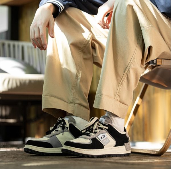 ⁦Anda Sneakers Men's Autumn Niche Embroidery Tassel Black And White Sports Casual Shoes⁩ - الصورة ⁦8⁩