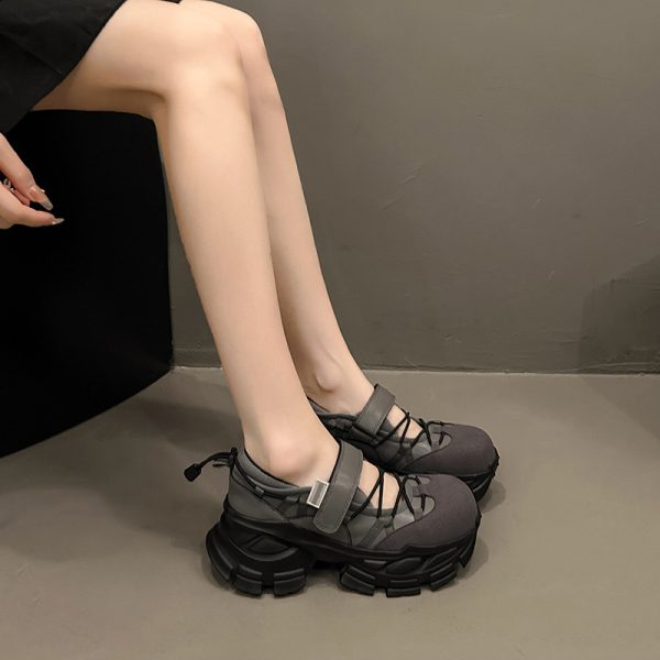 ⁦Women's Retro Platform Leather Shoes⁩ - الصورة ⁦8⁩