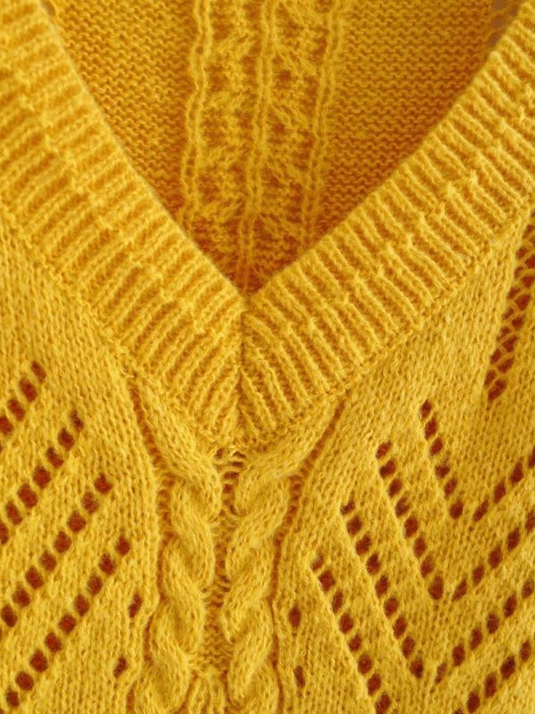 ⁦Arctic Velvet Loose Openwork Knitted Sweater Women⁩ - الصورة ⁦10⁩