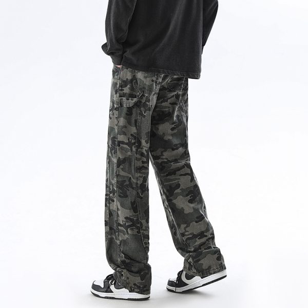 ⁦American Camouflage Jeans Men And Women Heavy Loose Distressed⁩ - الصورة ⁦5⁩