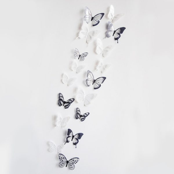 ⁦18PCs 3D Crystal Butterfly Wall Stickers OPP Bags Children Living Room Beautiful Butterfly Room Wall Stickers Home Decoration⁩ - الصورة ⁦9⁩