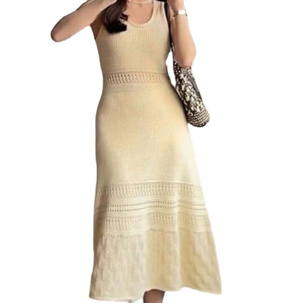 ⁦Waist-tight Sleeveless Long Jumper Dress Women⁩ - الصورة ⁦5⁩