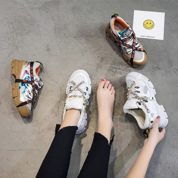 ⁦Bf street shot ins sneakers female Korean version of ulzzang Harajuku wild breathable summer lightweight fitness running shoes⁩ - الصورة ⁦9⁩