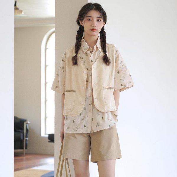 ⁦Summer Bandage Dress Casual Vest Printed Shirt Female⁩ - الصورة ⁦6⁩