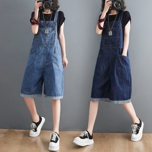 Women's Thin Fashion Casual Denim Overalls Shorts