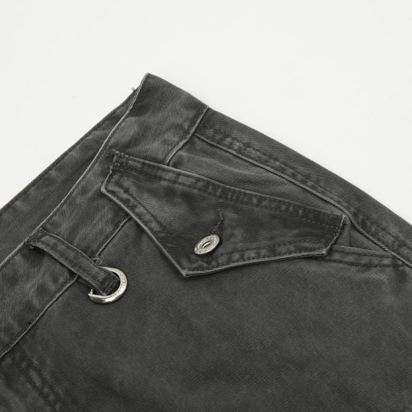 ⁦Vintage Fashion Washing Water Cargo Jeans Men⁩ - الصورة ⁦3⁩