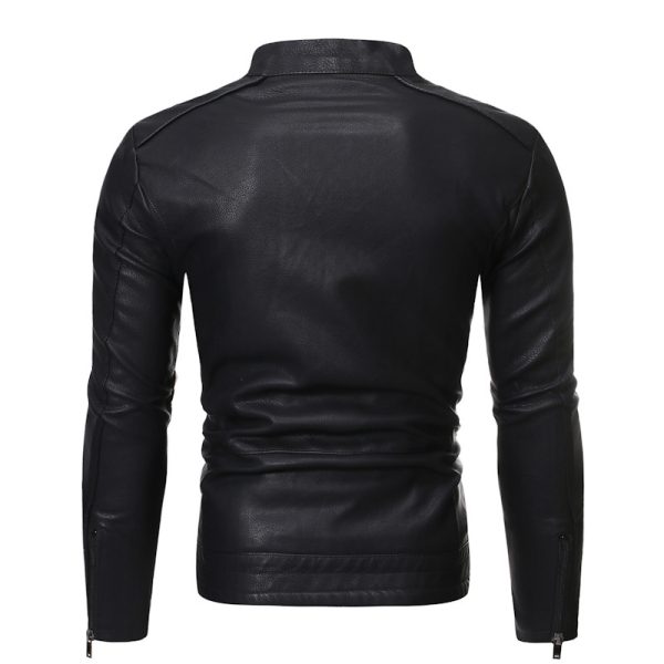 ⁦New European And American Men's Motorcycle Leather Jackets⁩ - الصورة ⁦2⁩