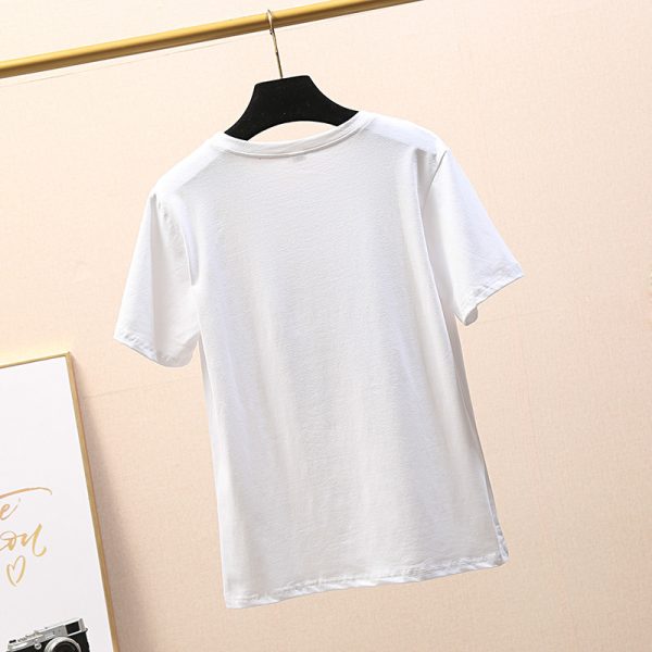 ⁦Yoga pants wholesale summer blouse sets of women's new loose cartoon finger print short-sleeved t-shirt a generation⁩ - الصورة ⁦4⁩