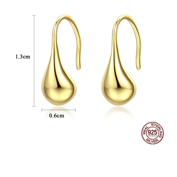 ⁦Authentic Sterling Silver 925 Waterdrop Design Drop Earring for Women Elegant Engagement Earring Fine Jewelry Accessories⁩ - الصورة ⁦5⁩
