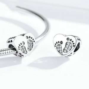 Romantic Foot Print Sterling Silver Beaded Accessories