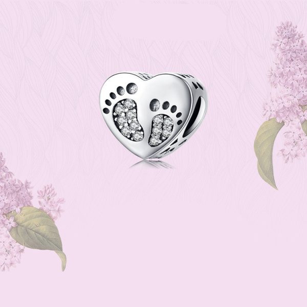 ⁦Romantic Foot Print Sterling Silver Beaded Accessories⁩ - الصورة ⁦4⁩