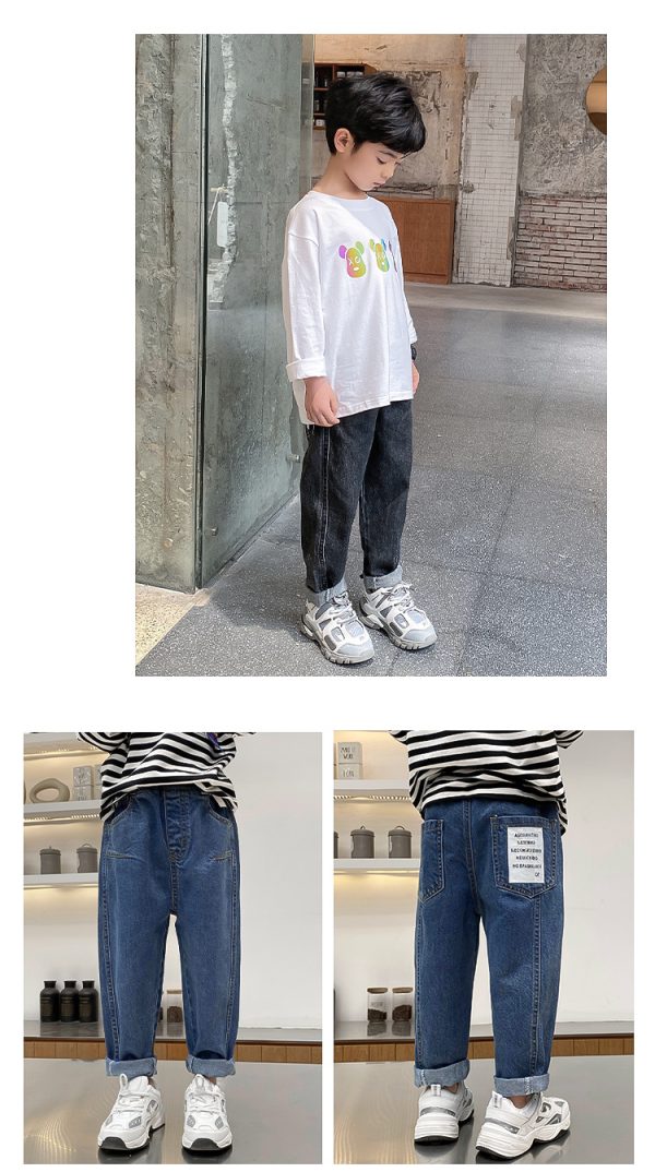⁦Boys' Jeans Spring And Autumn Trousers Spring New Children's Clothing, Big Children's Pants, Boys Korean Style⁩ - الصورة ⁦7⁩