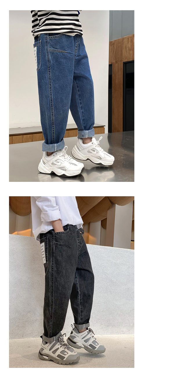 ⁦Boys' Jeans Spring And Autumn Trousers Spring New Children's Clothing, Big Children's Pants, Boys Korean Style⁩ - الصورة ⁦5⁩