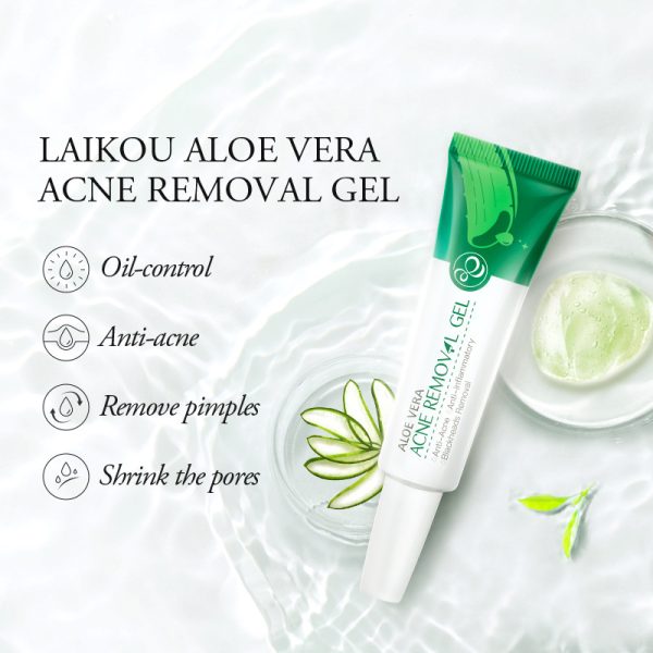 ⁦Aloe Acne Treatment Gel Face Cream Serum Anti Acne Scar Cream Shrink Pores Moisturizing Oil Control Soothing Skin Care⁩ - الصورة ⁦3⁩