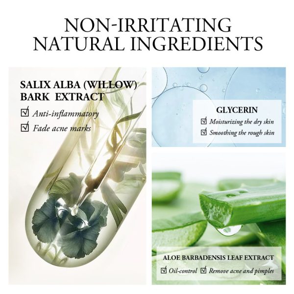⁦Aloe Acne Treatment Gel Face Cream Serum Anti Acne Scar Cream Shrink Pores Moisturizing Oil Control Soothing Skin Care⁩ - الصورة ⁦4⁩